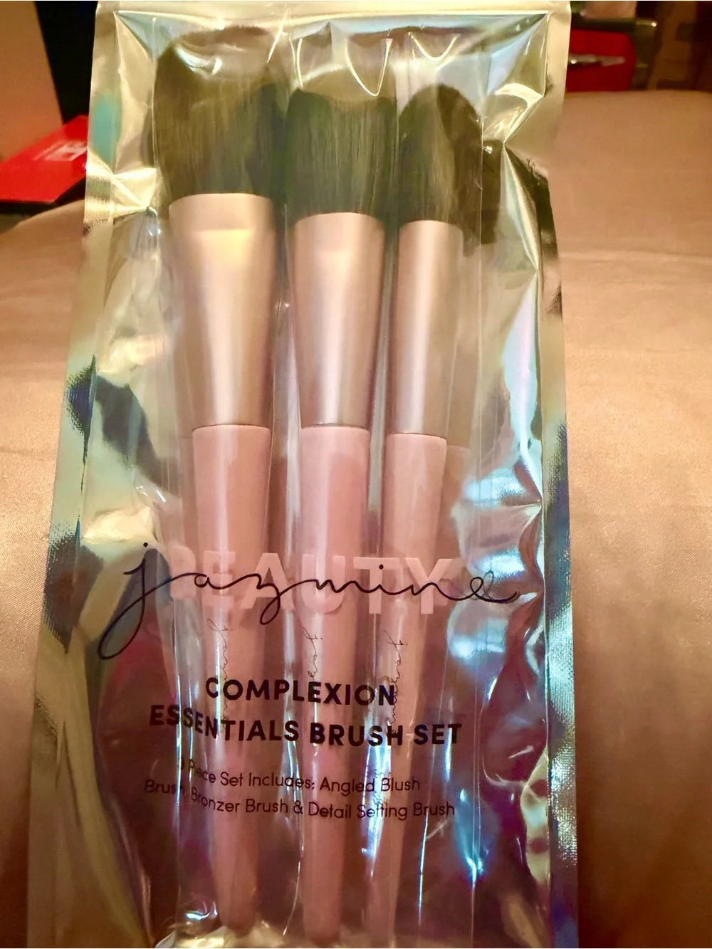 JAZMINE BEAUTY 3Pc “Complexion Essentials” Brush Set - NIB -  Lmt Ed.